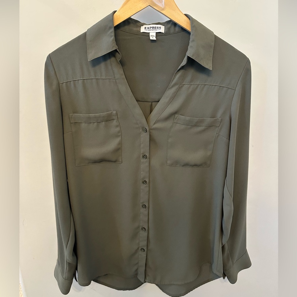 EXPRESS Button-Up Blouse